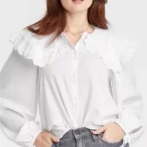 Universal Thread Peter Pan Collar Ruffle Blouse